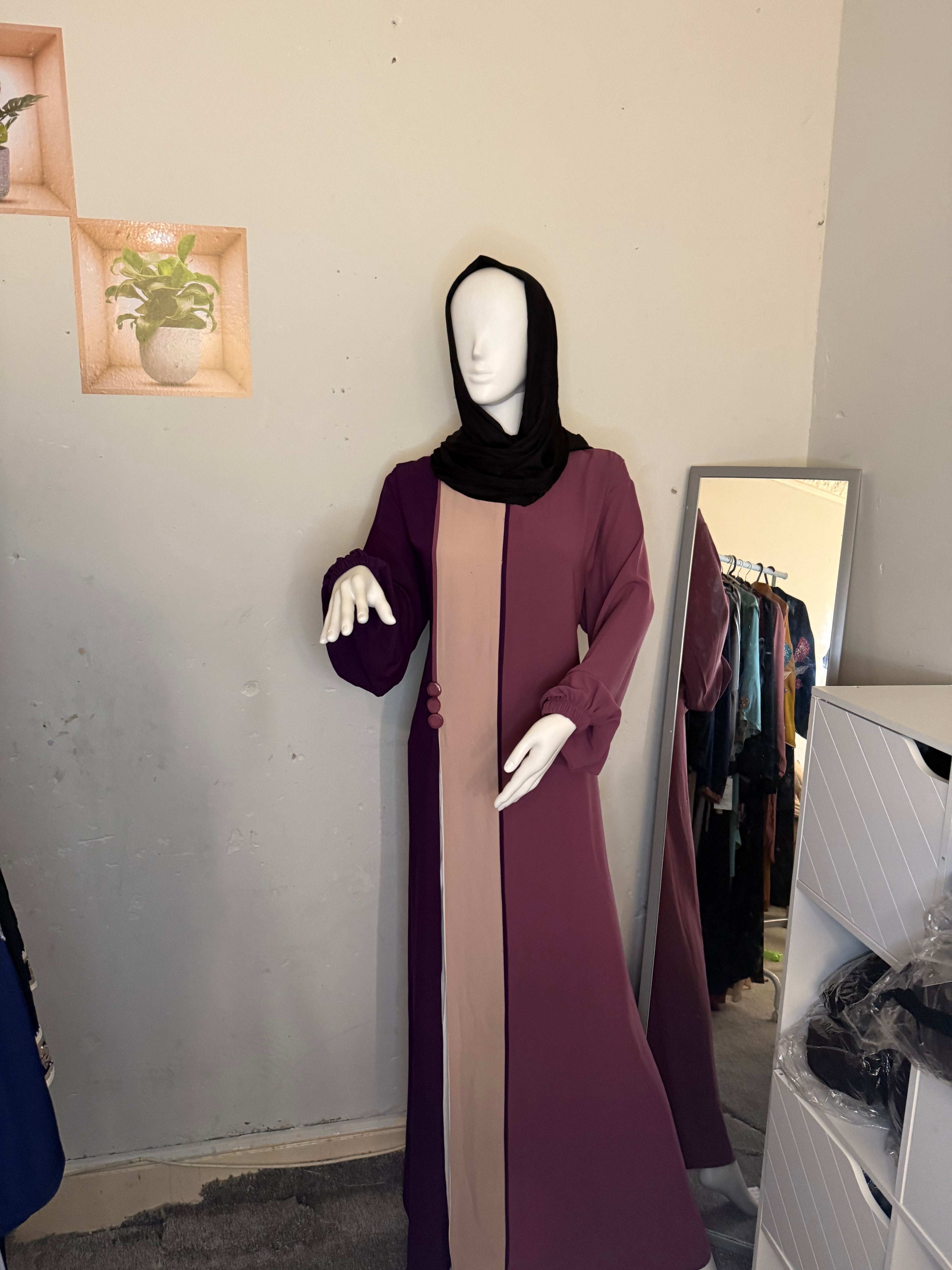 Tri Toned Purple Abaya
