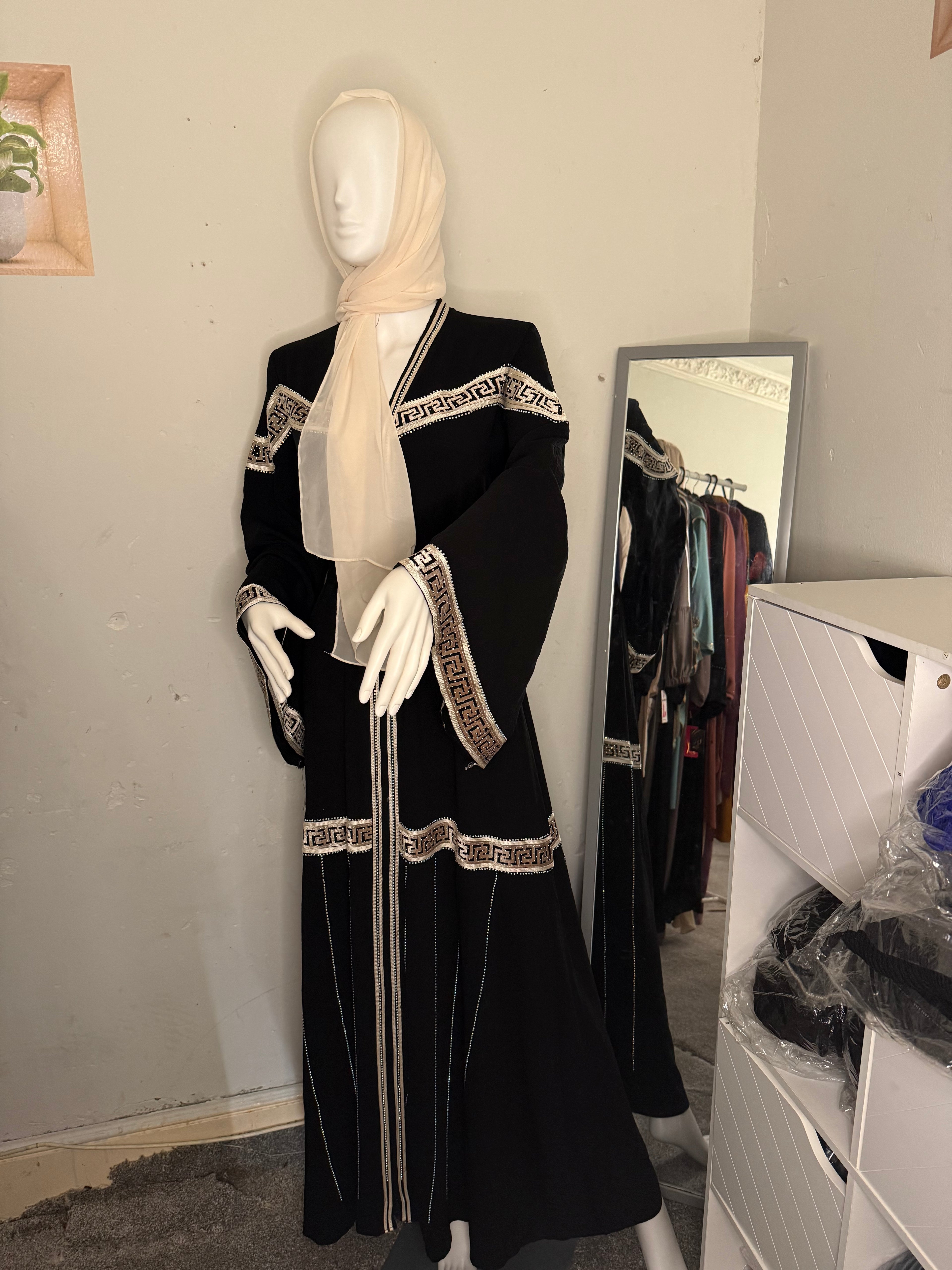 Black Embroidered Abaya