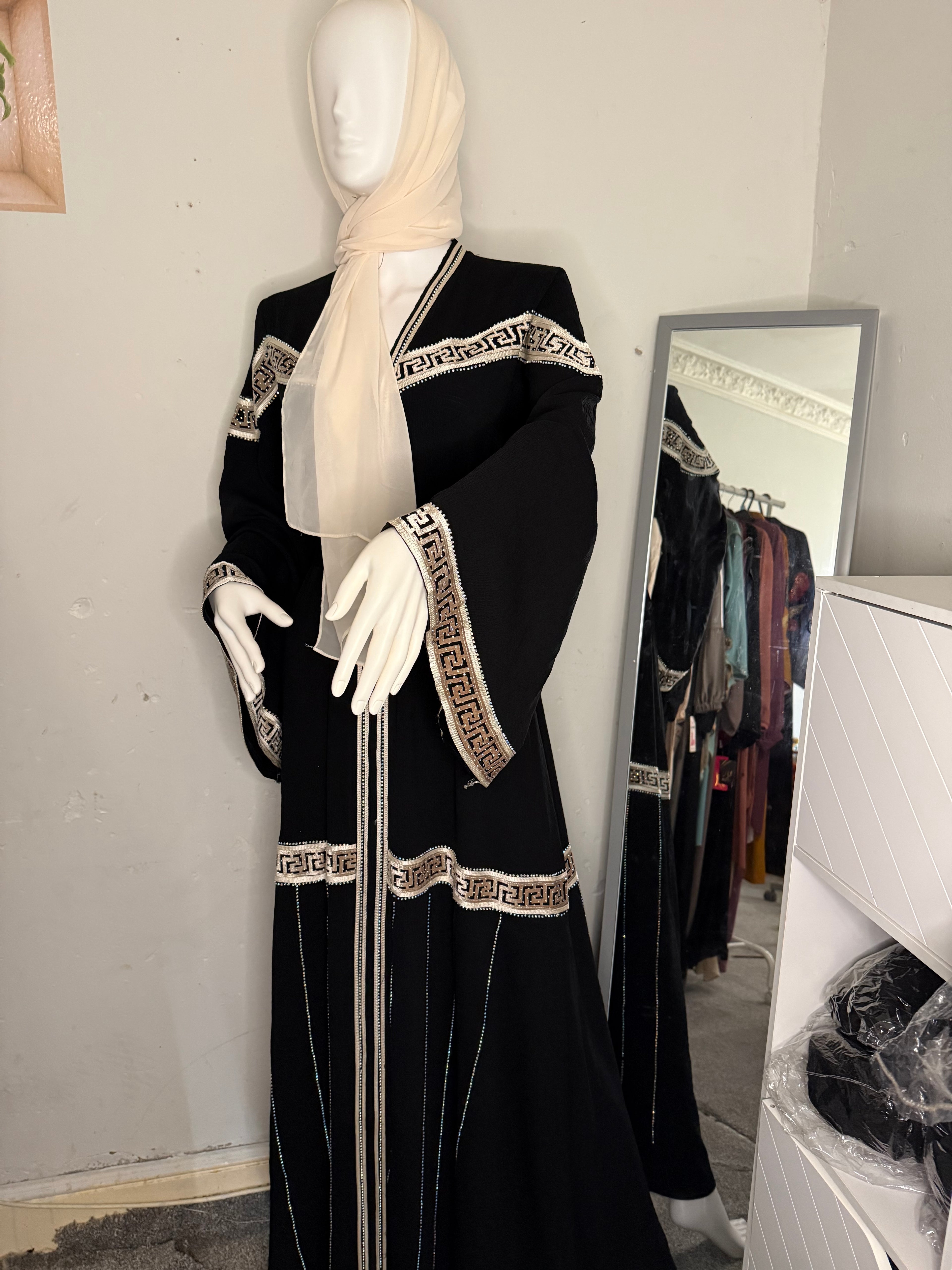 Black Embroidered Abaya